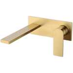 Ruki Wall Combination Basin Mixer Brushed Gold - Clearance