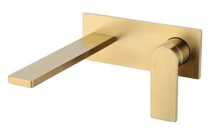 Ruki Wall Combination Basin Mixer Brushed Gold - Clearance