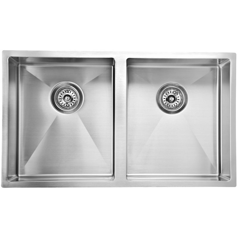 Eden 760x440x200mm Double Bowl Stainless Steel Sink  Undermount/Above Mount