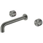 Nero Kara Wall Basin Set 180mm Spout Gunmetal Grey