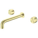 Nero Kara Wall Basin Set Brushed Gold 180mm Spout