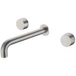 Nero Kara Wall Basin Set 180mm Spout Brushed Nickel