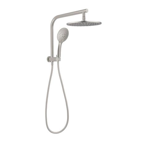 Nero Dolce Multifunction 2 in 1 Half Shower Rail Set with 250mm Shower Head - Brushed Nickel