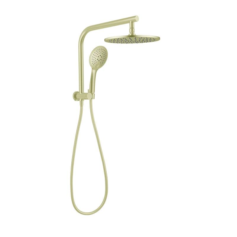Nero Dolce Multifunction 2 in 1 Half Shower Rail Set with 250mm Shower Head -  Brushed Gold