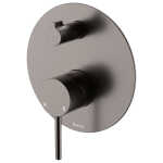 Kaya Wall Diverter Mixer, Gun Metal, Large Round Plate
