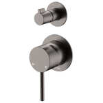 Kaya Wall Diverter Mixer, Gun Metal, Small Round Plates