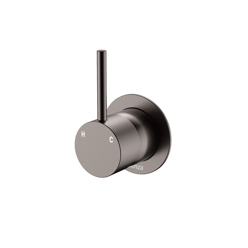 Kaya Up Wall Mixer, Gun Metal, Small Round Plate