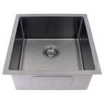 Modern National 450 x 450 x 200mm Handmade Gun Metal Single Bowl Sink 1.2mm Stainless