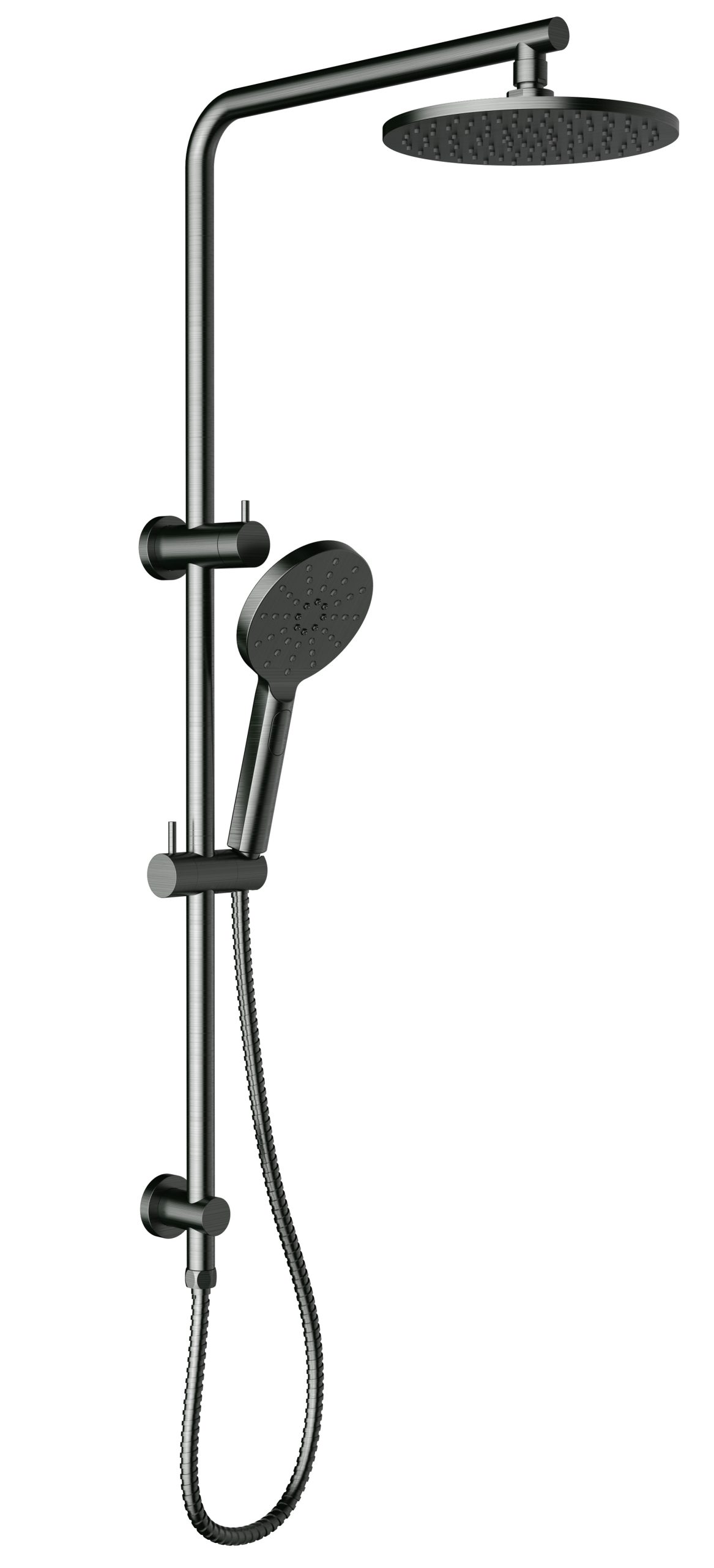 Cora 2 in 1 Multi Function Shower Gunmetal Grey Top Inlet Single Hose