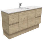 Sarah Bianco Marble Undermount Single Bowl 1500 Edge Scandi Oak Vanity on Kick