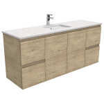 Sarah Bianco Marble Undermount Single Bowl 1500 Edge Scandi Oak Wall-Hung Vanity