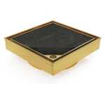 115x115mm Gold Smart Tile Insert Floor Waste Shower Grate Brass Drain
