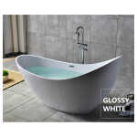 2000x800x1060mm Posh Oval Bathtub Freestanding Acrylic GLOSSY White Bath tub With Overflow