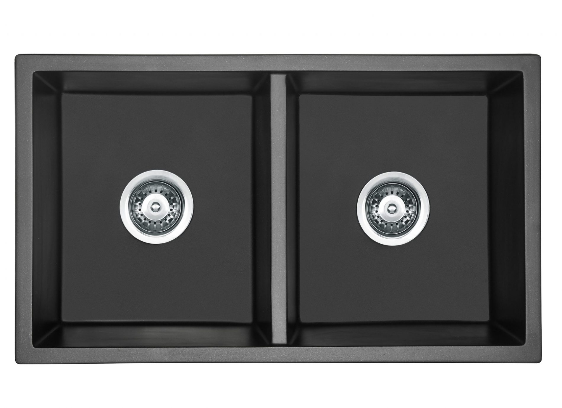 Ovia Black Granite Double Bowl Sink 770x450x230