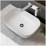 Ovia 610x400x150mm Matte White Rectangle Counter Top Basin