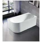 Ovia Nova 1500mm Right Hand Corner Bath Tub Gloss White No Overflow
