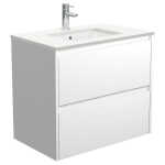 Sarah Crystal Pure Undermount 750 Amato Satin White Wall-Hung Vanity