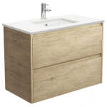 Sarah Crystal Pure Undermount 900 Amato Scandi Oak Wall-Hung Vanity