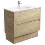 Sarah Crystal Pure Undermount 900 Amato Scandi Oak Vanity on Kick