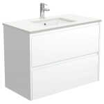 Sarah Crystal Pure Undermount 900 Amato Satin White Wall-Hung Vanity