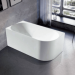 Ovia Nova 1500mm Left Hand Corner Bath Tub Gloss White No Overflow