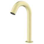 Nero Electronic Sensor Bench Basin Tap Curved Gooseneck Brushed Gold