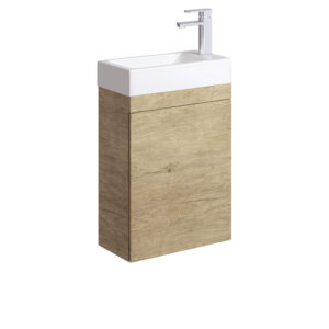 Fienza Edge 450 Ensuite Wall-Hung Vanity with Overflow, Scandi Oak