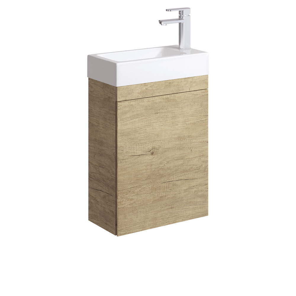 Fienza Edge 450 Ensuite Wall-Hung Vanity with Overflow, Scandi Oak