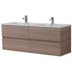 Stella PVC 1500 Oak Wall Hung Vanity Double Bowl