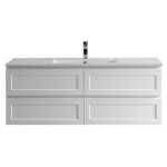 Matte White Fremantle 1200 Four Drawers Wall Hung Vanity