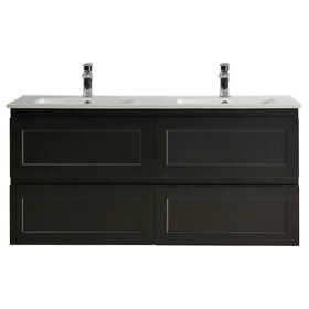 Matte-Black-Fremantle-1200-Four-Drawers-Wall-Hung-Vanity