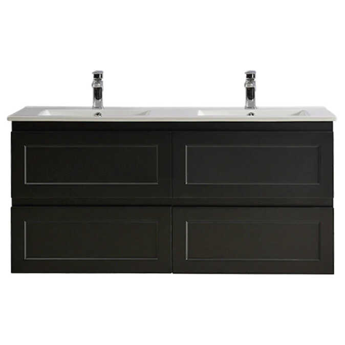 Matte-Black-Fremantle-1200-Four-Drawers-Wall-Hung-Vanity