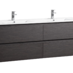 Stella PVC 1500 Walnut Wall Hung Vanity Double Bowl