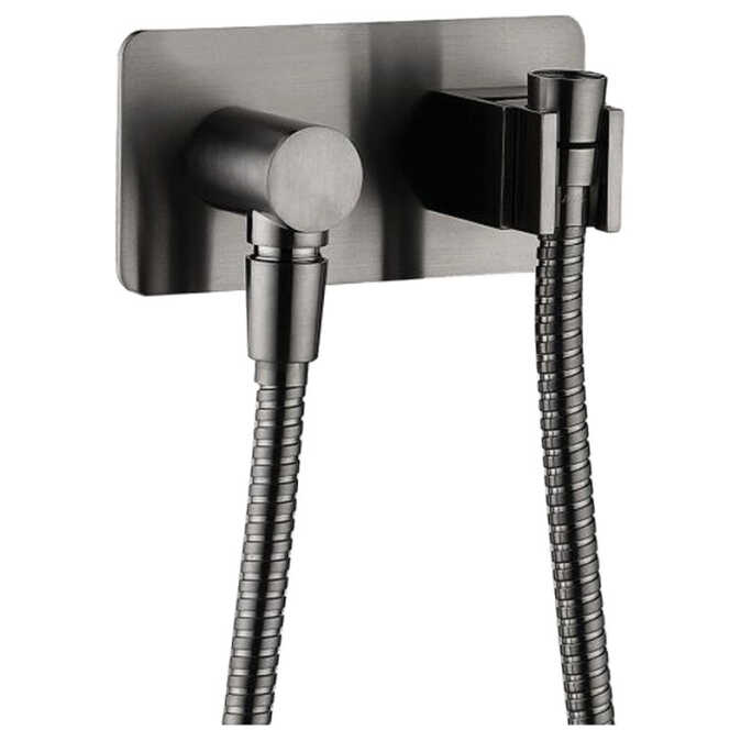 Universal Hand Shower Bracket & Hose, Gun Metal Bathroom Sales Direct Pty Ltd