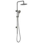 Ovia Brushed Gun Metal 2 in 1 Round Shower Station Single Hose