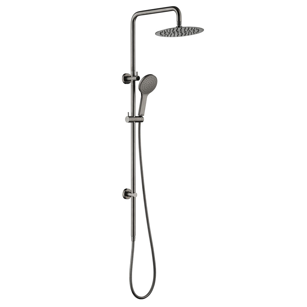 Ovia Brushed Gun Metal 2 in 1 Round Shower Station Single Hose