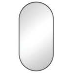 Empire Matte Black Framed Pill Shaped Mirror 450 x 900mm