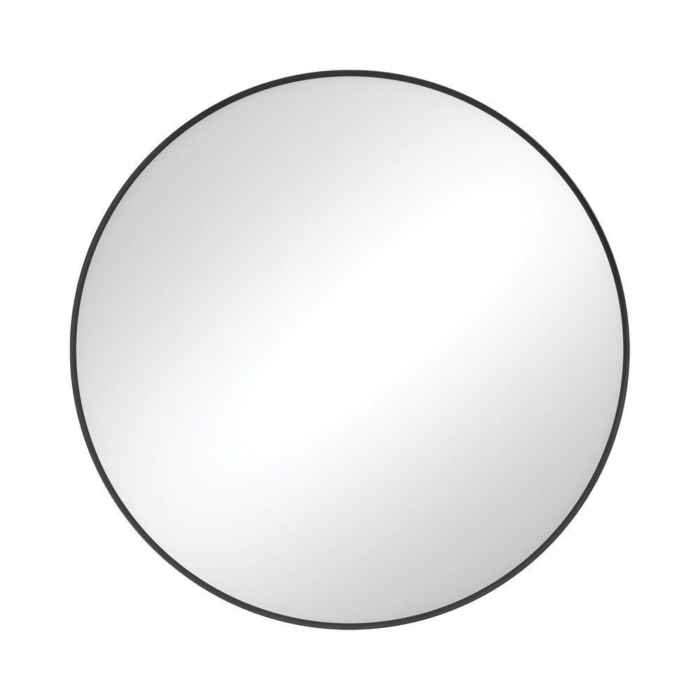 Reba Matte Black Framed Round Mirror 600mm