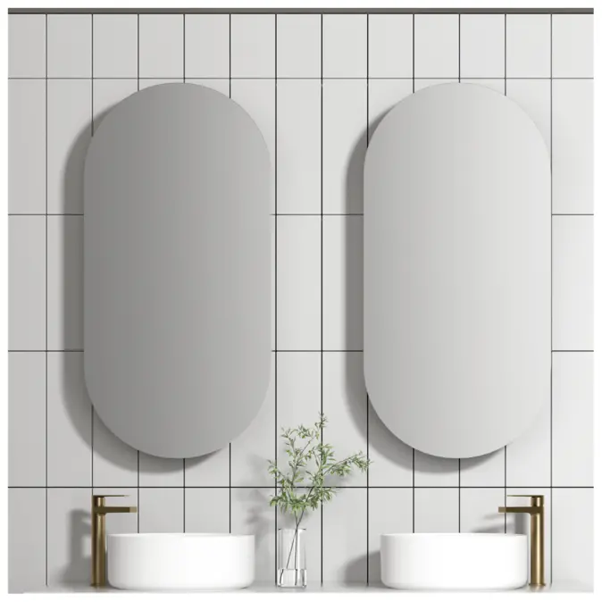 Ovia 900x450mm Pill Shaped Shaving Matte White Bathroom Sales