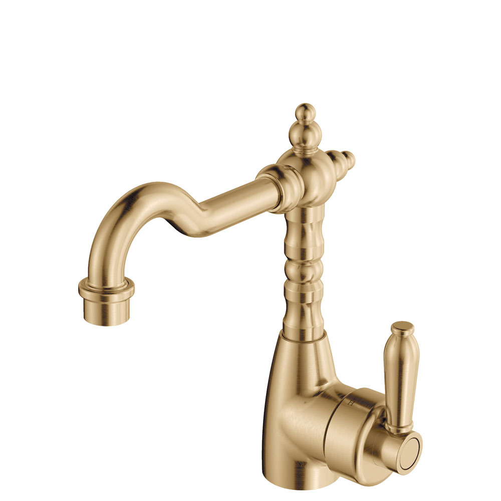 Eleanor Shepherds Crook Basin Mixer, Urban Brass / Urban Brass