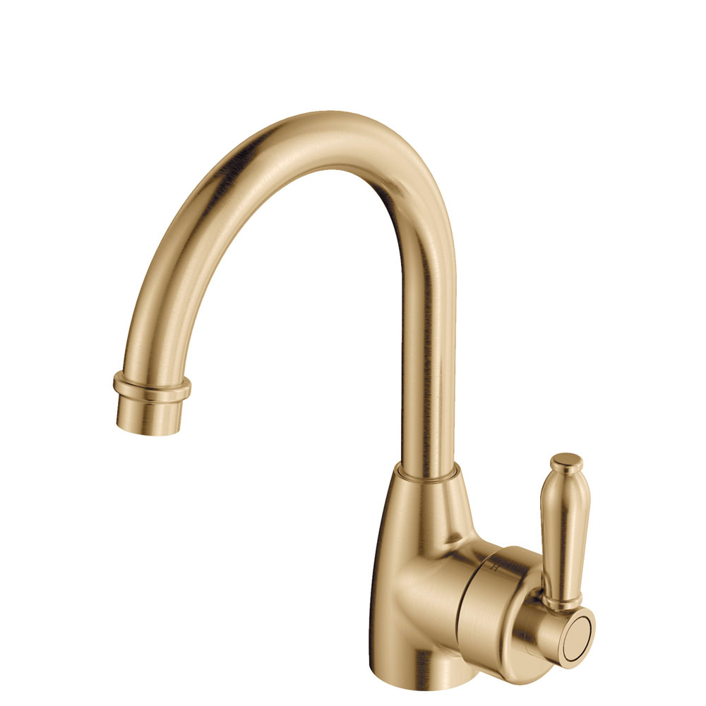 Eleanor Gooseneck Basin Mixer, Urban Brass / Urban Brass