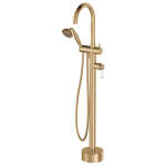 Fienza Eleanor Floor Mixer & Shower, Urban Brass / Ceramic