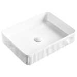 Eleanor Fluted Gloss White Rectangular Above Counter Basin