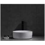 Ovia Art Archilles Matte White and Matte White Textured Above Counter Basin 360mm x 120mm