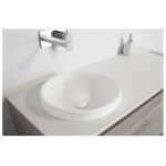 Ovia 400x400x145mm Matte White Semi Inset Round Basin Ceramic No Overflow