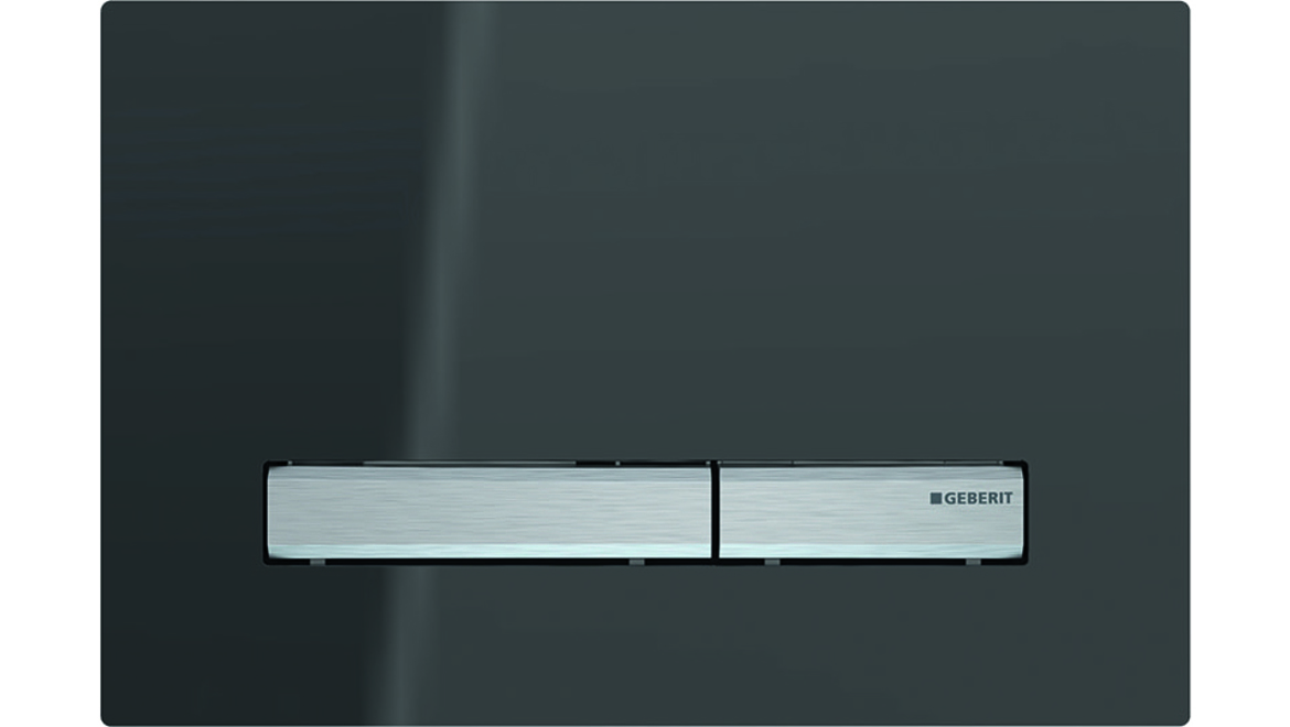 Geberit Toilet Cistern Push Plate Wall Button Smoke Reflective Glass Surface Sigma50SD