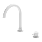 Nero Mecca Hob Basin Mixer Round Spout Matte White