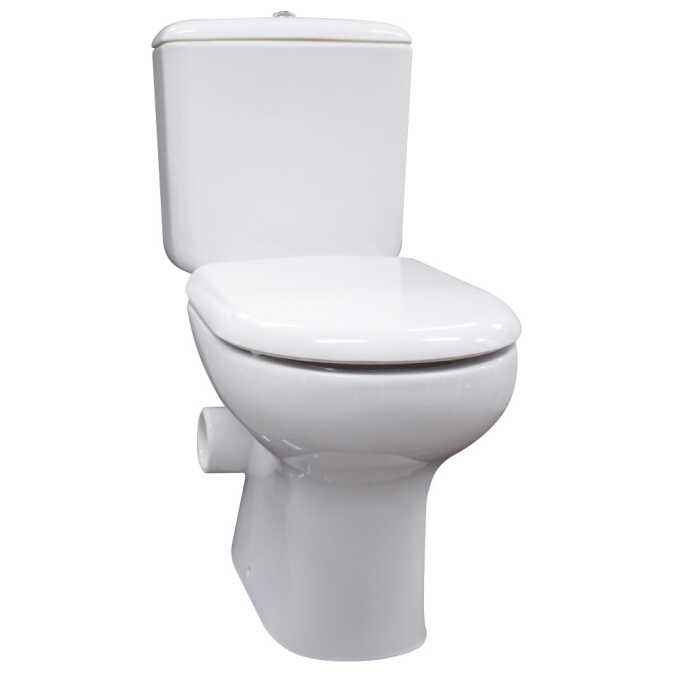 RAK Liwa White CloseCoupled Toilet Suite Left Hand Skew Trap