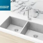 Meir Double Bowl PVD Kitchen Sink 860mm - Brushed Nickel
