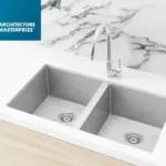 Meir Kitchen Sink Double Bowl 760mm x 440mm - Brushed Nickel